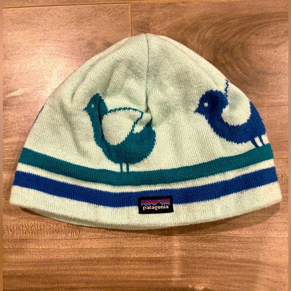 Patagonia Bird Patterned Children’s Beanie Hat - Picture 1 of 6